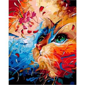 Canvas Hobby Kedi Portre 1 Kasnaklı 100 x 140 cm Sayılarla Boyama Seti
