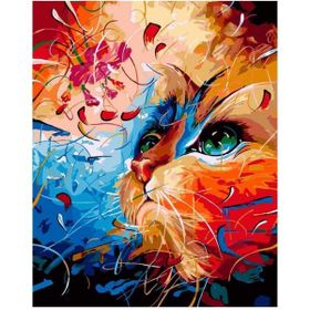 Canvas Hobby Kedi Portre 1 Kasnaklı 100 x 140 cm Sayılarla Boyama Seti