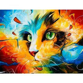 Canvas Hobby Kedi Portre 2 Kasnaklı 100 x 140 cm Sayılarla Boyama Seti