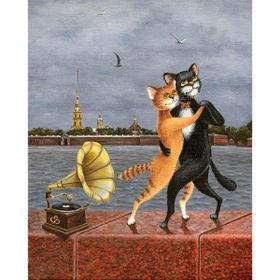 Canvas Hobby Kedilerin Dansı Kasnaklı 100 x 140 cm Sayılarla Boyama Seti