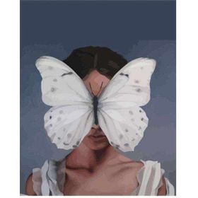 Canvas Hobby Kelebekli Kadın Kasnaklı 40x50 cm Sayılarla Boyama Seti