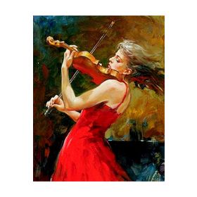 Canvas Hobby Keman ve Aşk Kasnaklı 40x50 cm Sayılarla Boyama Seti