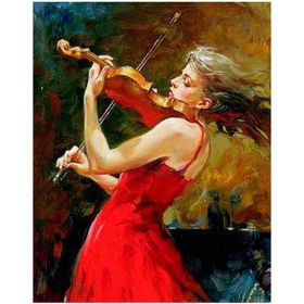 Canvas Hobby Keman ve Aşk Kasnaklı 40x50 cm Sayılarla Boyama Seti