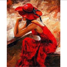 Canvas Hobby Kırmızı Düşünce 100x140 cm Rulo Sayılarla Boyama Seti