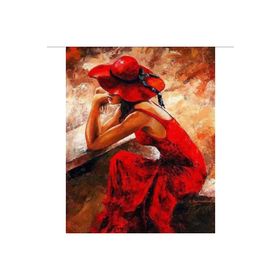 Canvas Hobby Kırmızı Düşünce 100x140 cm Rulo Sayılarla Boyama Seti