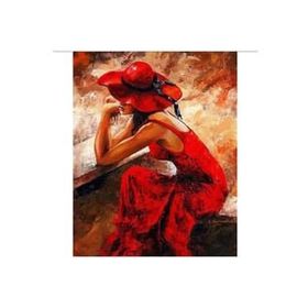 Canvas Hobby Kırmızı Düşünce Kasnaklı 60x75 cm Sayılarla Boyama Seti