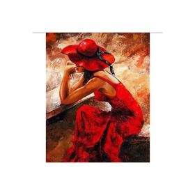 Canvas Hobby Kırmızı Düşünce Kasnaklı 70x90 cm Sayılarla Boyama Seti