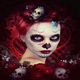 Canvas Hobby Kırmızı Kafatası Kasnaklı 100 x 140 cm Sayılarla Boyama Seti