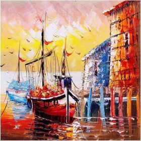 Canvas Hobby Kıyı Şeridi Kasnaklı 40x50 cm Sayılarla Boyama Seti
