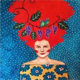 Canvas Hobby Kızıl Mavi Kasnaklı 70x90 cm Sayılarla Boyama Seti