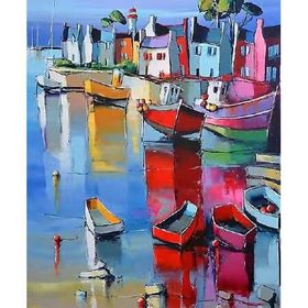 Canvas Hobby Konuşan Kayıklar 100x140 cm Rulo Sayılarla Boyama Seti