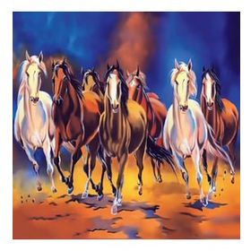 Canvas Hobby Koşan Atlar Kasnaklı 60x75 cm Sayılarla Boyama Seti