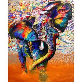 Canvas Hobby Koşan Fil Kasnaklı 100 x 140 cm Sayılarla Boyama Seti