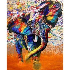 Canvas Hobby Koşan Fil Kasnaklı 100 x 140 cm Sayılarla Boyama Seti