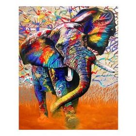 Canvas Hobby Koşan Fil Kasnaklı 40x50 cm Sayılarla Boyama Seti