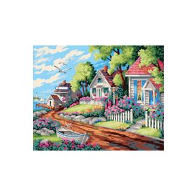 Canvas Hobby Köy Evi Kasnaklı 40x50 cm Sayılarla Boyama Seti