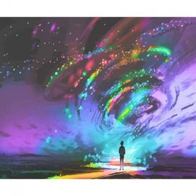 Canvas Hobby Kuzey Işıkları ve Çocuk 100x140 cm Rulo Sayılarla Boyama Seti