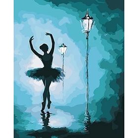 Canvas Hobby Mavi Işık ve Balerin Kasnaklı 100 x 140 cm Sayılarla Boyama Seti