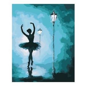 Canvas Hobby Mavi Işık ve Balerin Kasnaklı 40x50 cm Sayılarla Boyama Seti