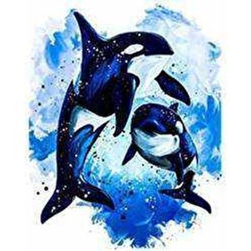 Canvas Hobby Mavi Sular ve Orca Kasnaklı 100 x 140 cm Sayılarla Boyama Seti