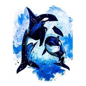 Canvas Hobby Mavi Sular ve Orca Kasnaklı 60x75 cm Sayılarla Boyama Seti