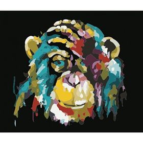 Canvas Hobby Maymun Renkli 100x140 cm Rulo Sayılarla Boyama Seti