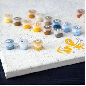 Canvas Hobby Mor Çiçekler Kasnaklı 100 x 140 cm Sayılarla Boyama Seti