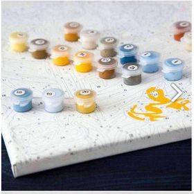 Canvas Hobby Mor Çiçekler Kasnaklı 100 x 140 cm Sayılarla Boyama Seti