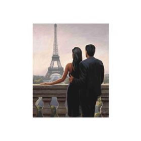 Canvas Hobby Paristeki Çift 40x50 cm Rulo Sayılarla Boyama Seti