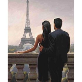 Canvas Hobby Paristeki Çift 90x110 cm Rulo Sayılarla Boyama Seti