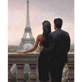 Canvas Hobby Paristeki Çift 90x110 cm Rulo Sayılarla Boyama Seti