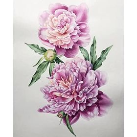 Canvas Hobby Pembe Çiçekler Kasnaklı 100 x 140 cm Sayılarla Boyama Seti