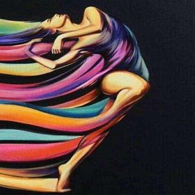 Canvas Hobby Renk Kuşağındaki Kadın Kasnaklı 100 x 140 cm Sayılarla Boyama Seti