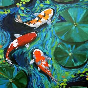 Canvas Hobby Renkli Balıklar 90 x 110 cm Rulo Sayılarla Boyama Seti