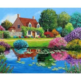 Canvas Hobby Renkli Cennet Evi 100 x 140 cm Rulo Sayılarla Boyama Seti