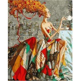 Canvas Hobby Renkli Elbise 2 70 x 90 cm Rulo Sayılarla Boyama Seti