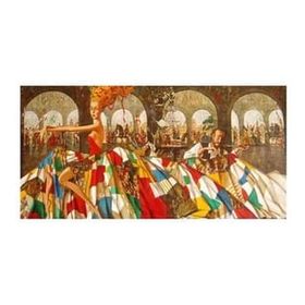 Canvas Hobby Renkli Elbise 70 x 90 cm Rulo Sayılarla Boyama Seti