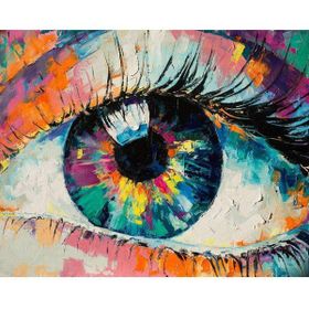 Canvas Hobby Renkli Göz 70 x 90 cm Rulo Sayılarla Boyama Seti