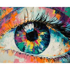 Canvas Hobby Renkli Göz 90 x 110 cm Rulo Sayılarla Boyama Seti