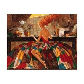 Canvas Hobby Renkli Kadın 3 70 x 90 cm Rulo Sayılarla Boyama Seti