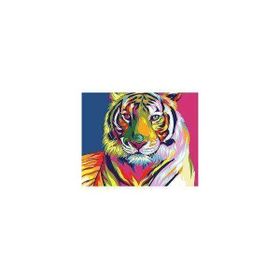 Canvas Hobby Renkli Kaplan 70 x 90 cm Rulo Sayılarla Boyama Seti