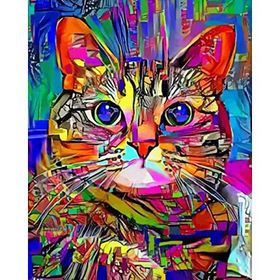 Canvas Hobby Renkli Kedi 2 70 x 90 cm Rulo Sayılarla Boyama Seti