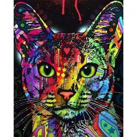 Canvas Hobby Renkli Kedi 3 40 x 50 cm Rulo Sayılarla Boyama Seti