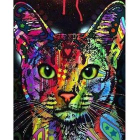 Canvas Hobby Renkli Kedi 3 40 x 50 cm Rulo Sayılarla Boyama Seti