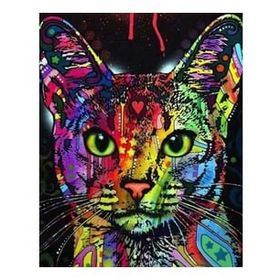 Canvas Hobby Renkli Kedi 3 40 x 50 cm Rulo Sayılarla Boyama Seti