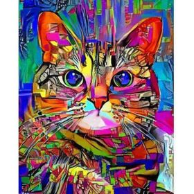 Canvas Hobby Renkli Kediler 2 40 x 50 cm Rulo Sayılarla Boyama Seti
