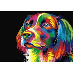 Canvas Hobby Renkli Köpek 100 x 140 cm Rulo Sayılarla Boyama Seti