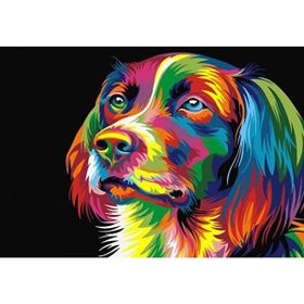 Canvas Hobby Renkli Köpek 50 x 65 cm Rulo Sayılarla Boyama Seti