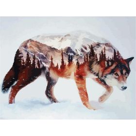 Canvas Hobby Renkli Kurt 70 x 90 cm Rulo Sayılarla Boyama Seti