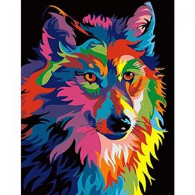 Canvas Hobby Renkli Kurt 70 x 90 cm Rulo Sayılarla Boyama Seti